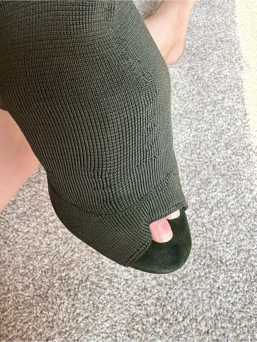 Yeezy season 2 over the knee boots kaki green size 36